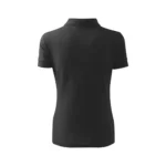 Spate tricou polo damă gri antracit cu croială feminină cambrată și design minimalist pentru uniforme profesionale