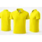 Tricou polo bărbați personalizat galben lămâie cu design modern și material premium, potrivit pentru uniforme promoționale și branding vizual