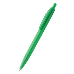 Pix bambus Foxy verde smarald prezentat pe fundal alb, pix eco personalizabil cu logo pentru branding responsabil și produse promoționale sustenabile