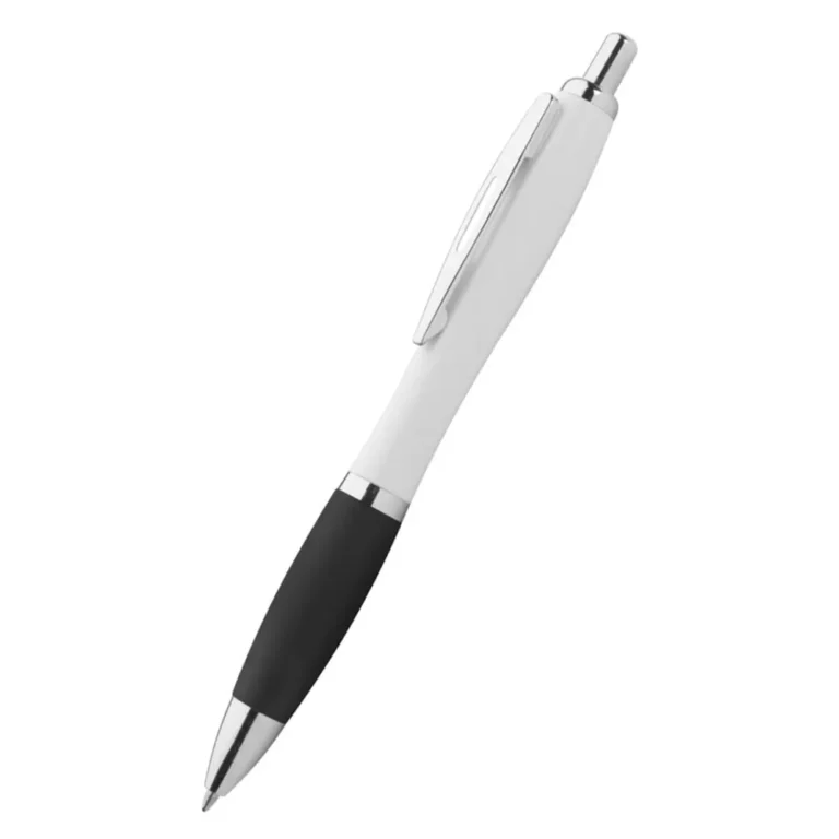 Pix publicitar Elipse White cu accente negre fotografiat pe fundal neutru, obiect promoțional corporate pentru personalizare cu logo