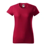 Tricou damă personalizat roșu Marlboro prezentat frontal, evidențiind croiala feminină și suprafața ideală pentru personalizare