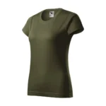 Tricou damă personalizat militar prezentat din perspectivă trei sferturi pentru evidențierea formei și a materialului