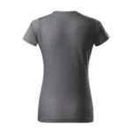 Spate tricou damă personalizat gri metalic prezentat pe fundal neutru pentru evidențierea croielii feminine