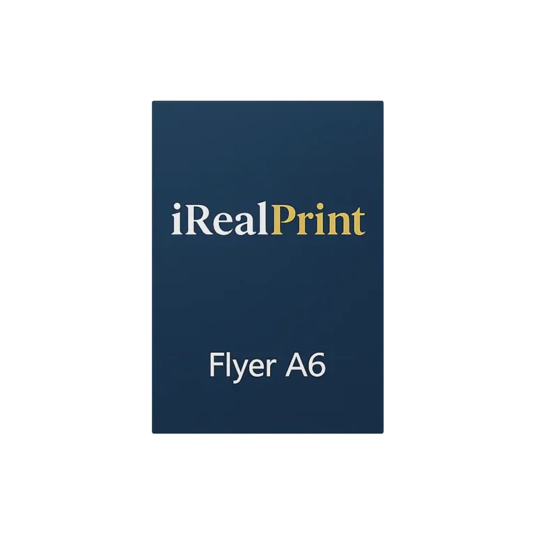 Flyer A6 personalizat realizat prin print profesional pentru promovarea serviciilor, ofertelor și campaniilor de marketing.
