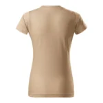 Spate tricou damă personalizat crem cu croială feminină și material bumbac premium, suprafață pregătită pentru personalizare