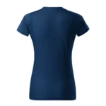 Spate tricou damă personalizat albastru nocturn cu croială feminină și material bumbac premium pregătit pentru personalizare text sau grafică