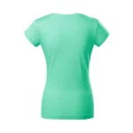 Spatele unui tricou damă verde mentă cu anchior în V, design minimalist și material bumbac premium potrivit pentru personalizare creativă