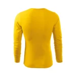Spate bluză bărbați personalizată galben cu suprafață ideală pentru personalizare logo text sau identitate vizuală de brand