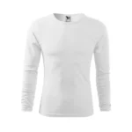 Bluză bărbați personalizată albă văzută din perspectivă laterală evidențiind croiala modernă și materialul confortabil
