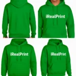 Colaj prezentare hanorac bărbați verde Irish cu multiple perspective produs pentru vizualizare completă