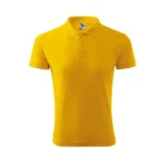 Tricou polo bărbați personalizat galben cu guler clasic și design business casual, ideal pentru uniforme corporate și branding profesional