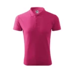 Tricou polo bărbați personalizat purpuriu prezentat frontal, guler cu nasturi și stil business casual potrivit pentru uniforme și evenimente