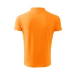Spate tricou polo bărbați orange prezentat pe fundal alb, design simplu și croială masculină modernă pentru branding și uniforme de echipă