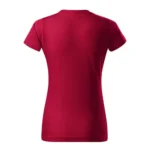 Spate tricou damă personalizat roșu Marlboro prezentat pe fundal neutru pentru evidențierea croielii și a materialului din bumbac