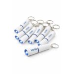 Set de brelocuri cu lanternă LED albastre personalizate, prezentare de grup ideală pentru campanii B2B și distribuție promoțională