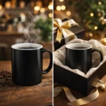 Cana termosensibila personalizata alb prezentata ca idee de cadou intr-o cutie eleganta, potrivita pentru surprize si ocazii speciale