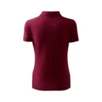 Spate tricou polo damă garnet cu croială feminină cambrată și design minimalist ideal pentru uniforme și branding profesional