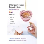 Proces de utilizare odorizant personalizat in forma de inima cu aplicare parfum, pregatire pentru utilizare ambientala