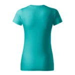 Spate tricou damă personalizat verde smarald cu croială feminină și material bumbac premium, suprafață pregătită pentru personalizare
