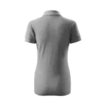 Spate tricou polo damă gri închis cu croială feminină cambrată și design minimalist potrivit pentru uniforme moderne