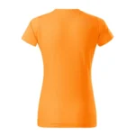 Spate tricou damă personalizat orange prezentat pe fundal neutru, evidențiind croiala feminină și materialul din bumbac