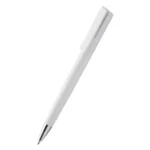 Pix plastic personalizat Quadro alb prezentat pe fundal alb, pix promoțional profesional pentru personalizare cu logo companie și campanii de branding corporate