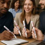 Pix publicitar Nuba White roșu personalizat cu logo companie, obiect promoțional utilizat în campanii de marketing și branding profesional