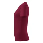 Tricou damă personalizat garnet prezentat din perspectivă trei sferturi pentru evidențierea croielii feminine și a materialului premium