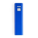 Power bank personalizat albastru prezentat pe fundal alb, baterie externă promoțională modernă pentru personalizare logo companie