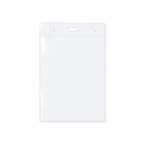 Suport ecuson vertical din PVC flexibil transparent, design simplu cu vizibilitate clara pentru identificare rapida si profesionala