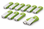 Set stick-uri USB verzi personalizate pentru firme, solutie promotionala eficienta cu vizibilitate constanta si impact de brand