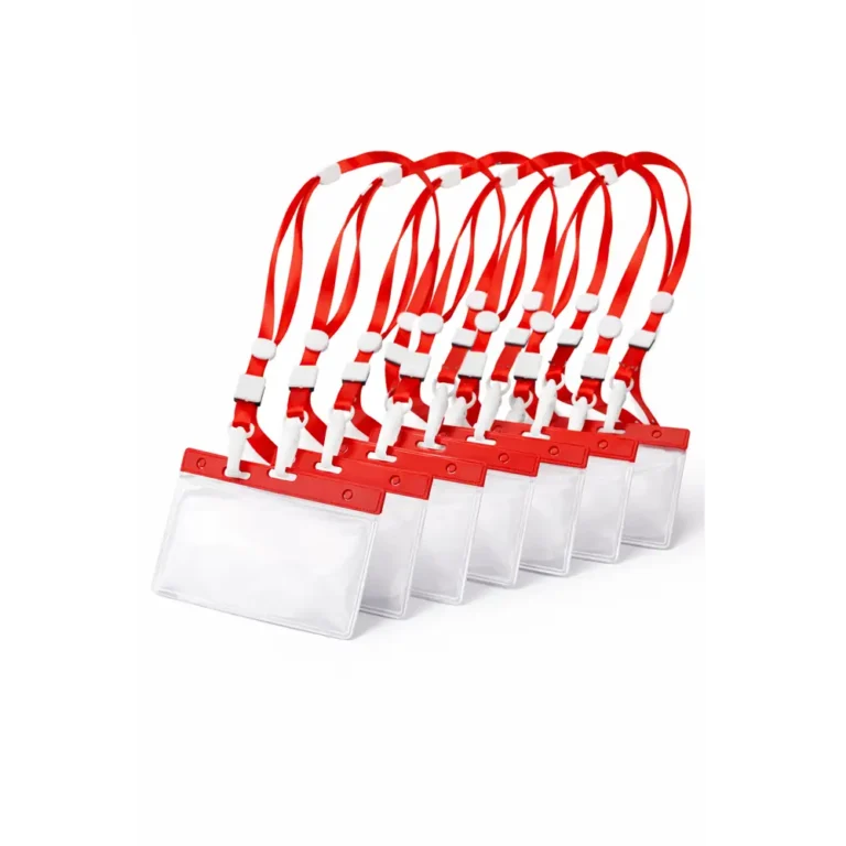 Set lanyard-uri rosii cu suport ecuson premium, solutie ideala pentru organizare echipe, evenimente si identificare rapida cu impact vizual puternic