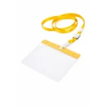 Set lanyard-uri galbene cu suport ecuson premium, solutie ideala pentru organizare echipe, evenimente, industrie si identificare rapida