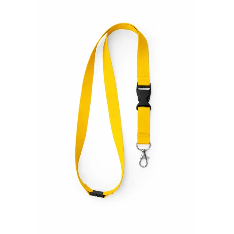 Lanyard galben cu sistem detasabil si carabina metalica, snur pentru ecuson perfect pentru acces rapid si utilizare in medii dinamice