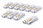 Set stick-uri USB albe personalizate pentru firme, solutie promotionala eficienta cu imagine curata si impact vizual premium