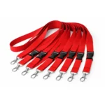 Lanyard rosu cu catarama detasabila set multiplu, snur pentru ecuson cu acces rapid si vizibilitate maxima