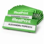 Set ecusoane metalice verzi din aluminiu pentru echipa, personalizate uniform pentru branding coerent si imagine profesionala
