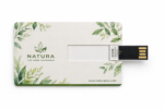 Card USB personalizat cu design eco inspirat din natura, print full color si suprafata mare pentru branding premium sustenabil