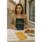 Mapă personalizată cu laminare mată utilizată la birou, oferind organizare eficientă și aspect rafinat
