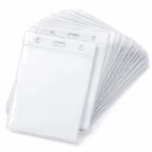 Suport ecuson vertical din PVC flexibil transparent, set multiple bucati pentru organizare eficienta si protectie durabila a badge-urilor