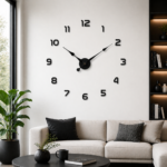 Ceas de perete personalizat model Onyx cu design minimalist, perfect integrat intr-un spatiu luminos pentru branding subtil si profesionist