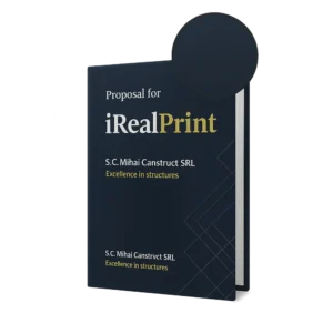 Mapă personalizată cu laminare mată prezentată în context business exterior, pentru livrare documente și imagine profesională