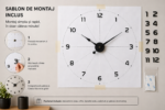 Ceas de perete personalizat Onyx cu sablon de montaj inclus, sistem simplu de instalare rapida si pozitionare precisa pentru utilizare imediata