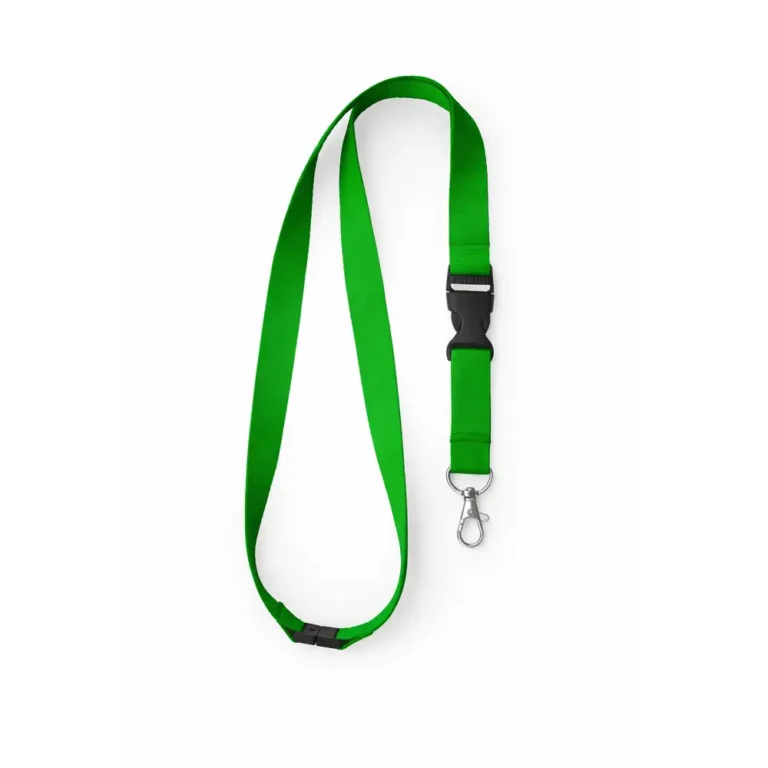 Lanyard verde cu catarama detasabila si carabina metalica, snur pentru ecuson cu acces rapid si utilizare profesionala