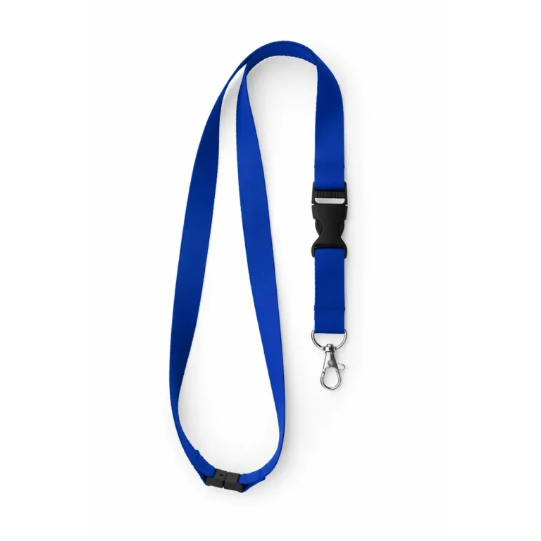 Lanyard albastru cu catarama detasabila si carabina metalica, snur pentru ecuson ideal pentru acces rapid si utilizare profesionala