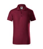 Tricou polo personalizat copii visiniu garnet Malfini vedere fata, model premium pentru uniforme scolare si activitati educationale elegante