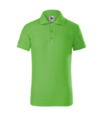Tricou polo personalizat copii verde mar Malfini vedere fata, model premium pentru scoli, gradinite si activitati educationale