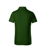 Tricou polo personalizat copii verde sticla vedere spate, model premium pentru uniforme moderne si branding educational elegant