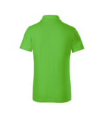 Tricou polo copii verde mar vedere spate, ideal pentru personalizare cu logo, nume sau branding educational