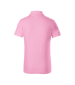 Tricou polo copii roz vedere spate, ideal pentru personalizare profesionala si branding educational modern